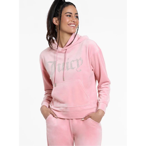 Juicy couture baby pink velour hoodie - Picture 1 of 9